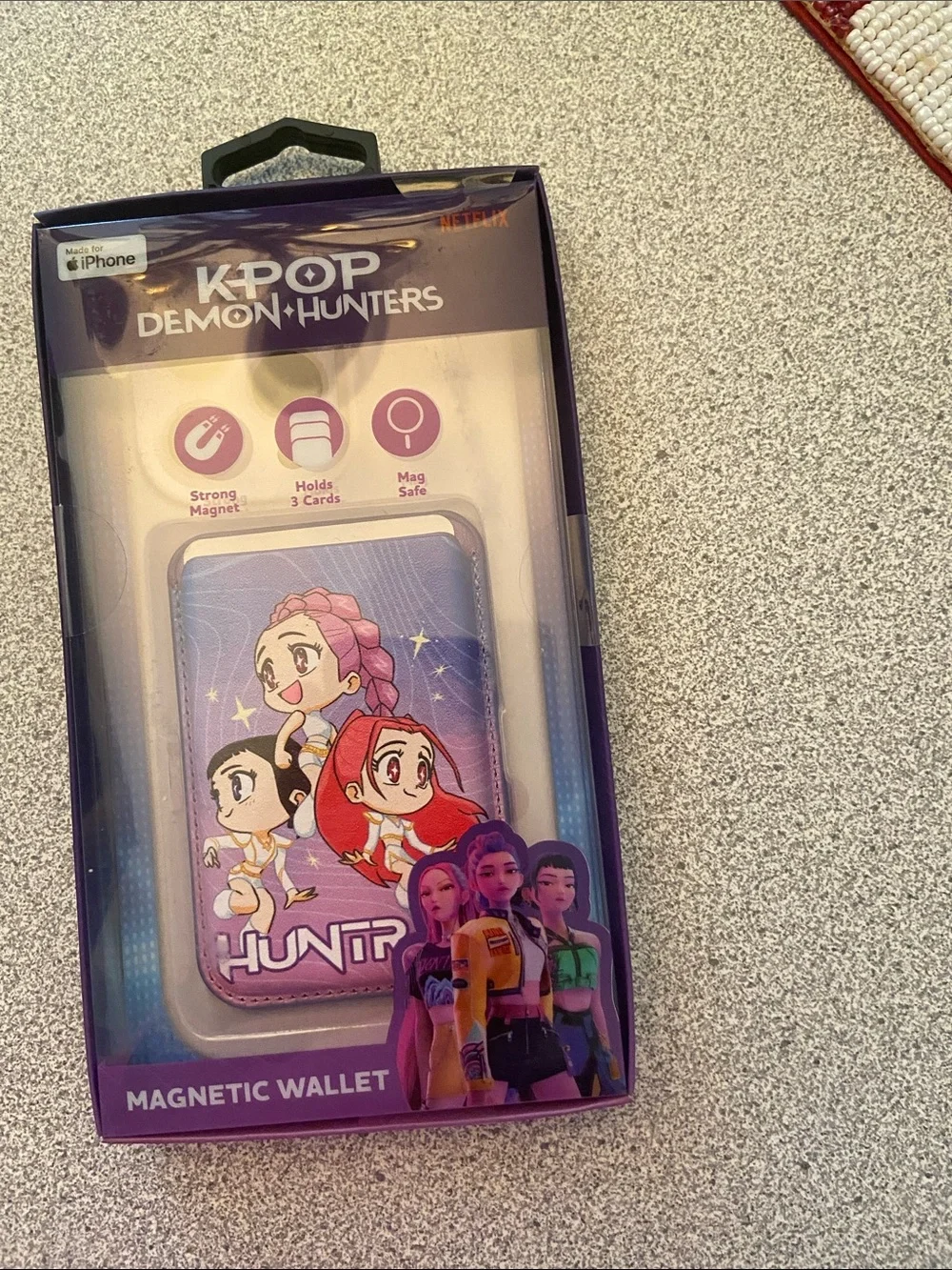 Purple Magnetic Card Wallet for iPhone